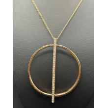 Round pendant with middle rhinestones fashion necklace with diamond earrings