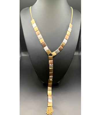 Tri Color Square Necklace