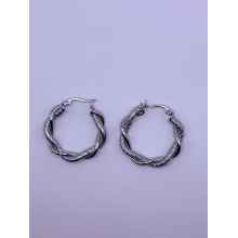 Silver Twisted Stainless Steel hooped earrings