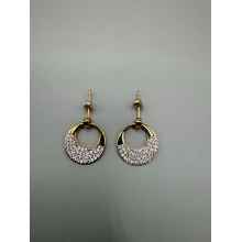 14 Karat Gold Dipped Cubic Zirconia Brass Base Earrings