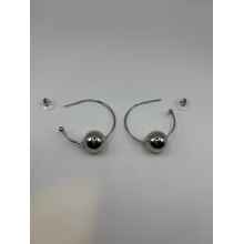 Pomina Lead Compliant Silver Ball Hoops Earrings