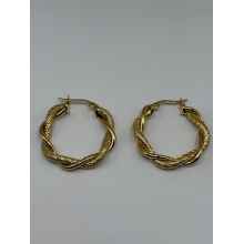 18 Karat Gold Dipped Twisted Earrings