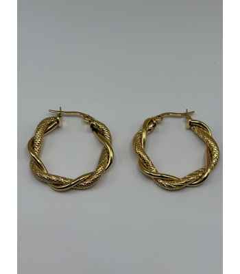 18 Karat Gold Dipped Twisted Earrings