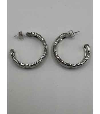 White Gold Dipped Brass Base Hoops 