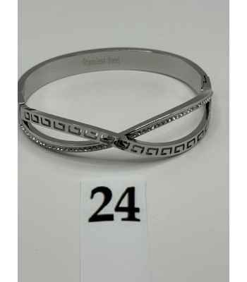 Infinity Stainless Steel Hinged Bangle Bracelet