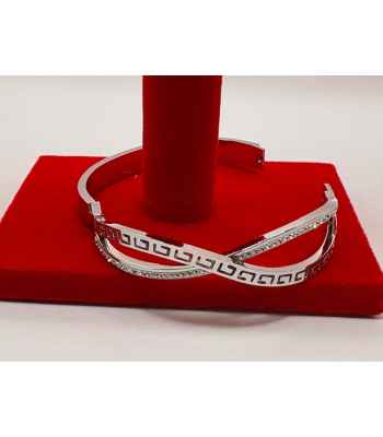 Infinity Stainless Steel Hinged Bangle Bracelet