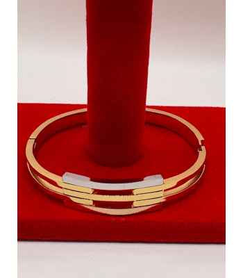 Tricolor Hinged Stainless Steel Bracelet