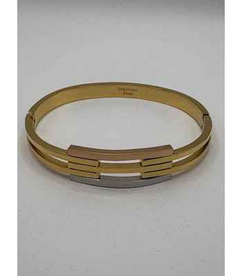 Tricolor Hinged Stainless Steel Bracelet