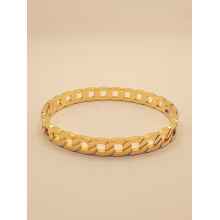 Cuban Round Stainless Steel Hinged Bracelet