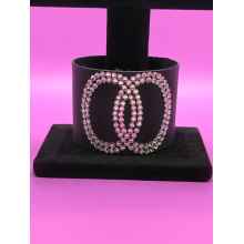 Black Snap Bracelet with Rhinestone