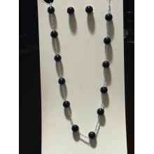 Black and Silver beaded Necklace