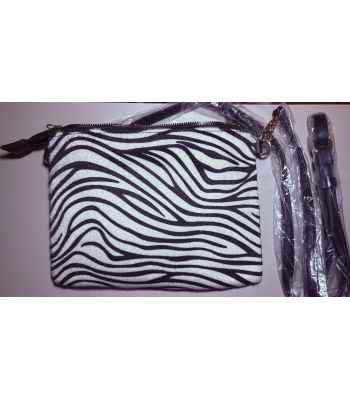 Zebra Pattern Fashion Zipper Clutch Bag